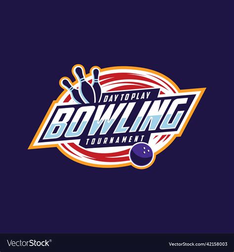 Professional Bowling Tournament Badge Logo Design Vector Image