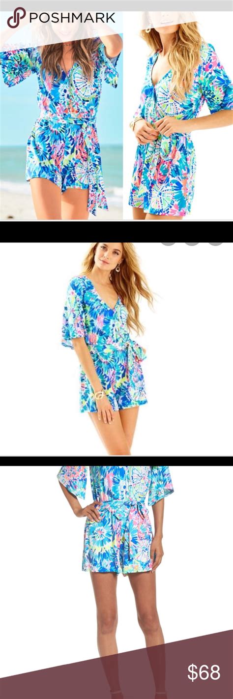 Lilly Pulitzer Sz M Madilyn Romper In Dive In Rompers Lilly Pulitzer