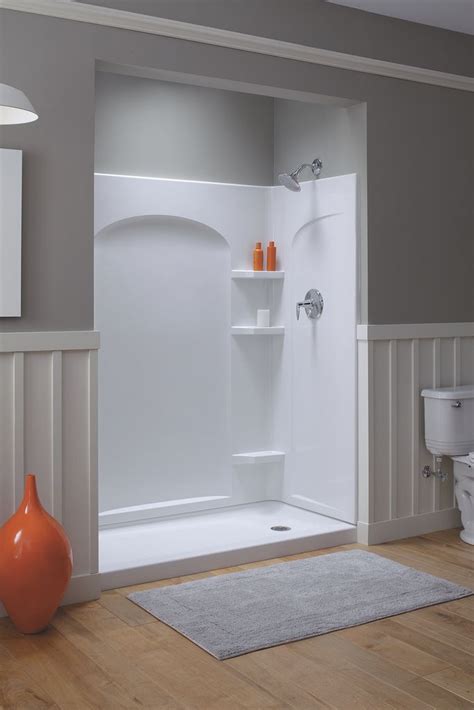 Position the panel against the side wall, and lock it in place where it adjoins the back panel. Sterling Ensemble Shower in 2019 | Closet | Fiberglass ...