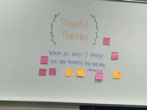 Thankful Thursday Responsive Classroom Morning Messages Whiteboard