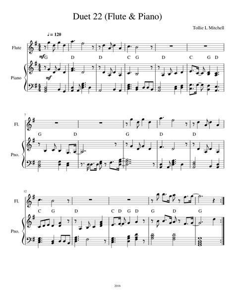 Duet 22 Flute And Piano Sheet Music For Flute Piano Download Free In