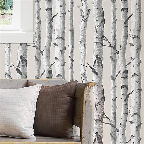 Nuwallpaper Birch Tree White Peel And Stick Wallpaper Dunelm Birch