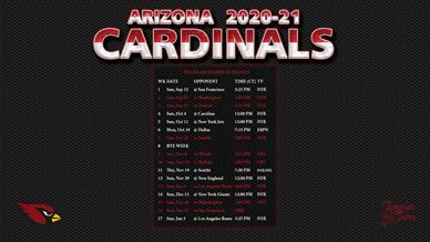 12:00 pm @ new york jets sun, sep 27: 2020-2021 Arizona Cardinals Wallpaper Schedule