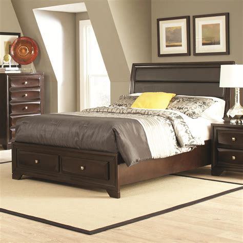 The arched headboard is graced with black and tan tweed upholstery and nail head trim. Coaster Jaxson 203481KW California King Bed with ...