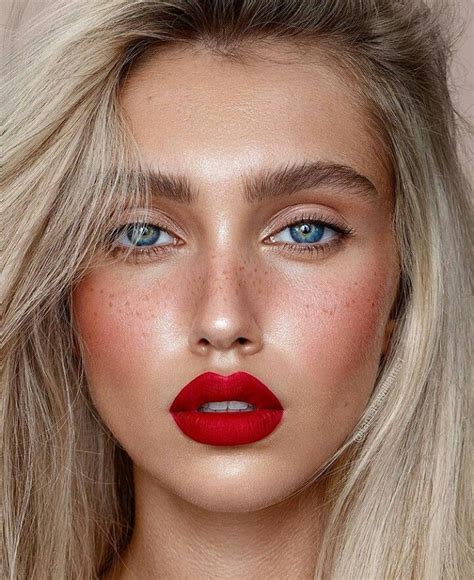 An Affordable Way To Update Your Style Red Lip Makeup Blonde Bride