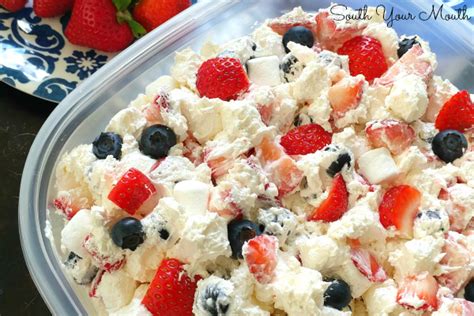 South Your Mouth Red White And Blue Cheesecake Salad