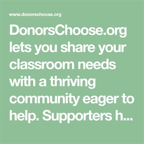 Lets You Share Your Classroom Needs With A Thriving