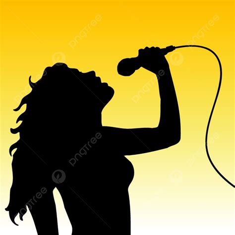 Female Singer Silhouette Graphic Art Background Wallpaper