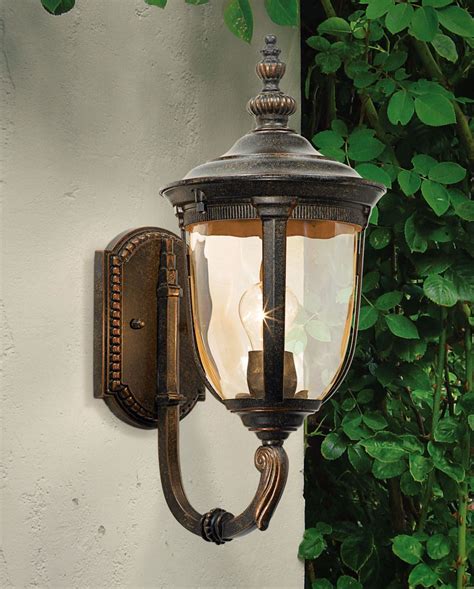 John Timberland Bronze Outdoor Wall Light Vintage Curved Arm Sconce
