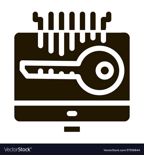 Security Key Icon Glyph Royalty Free Vector Image