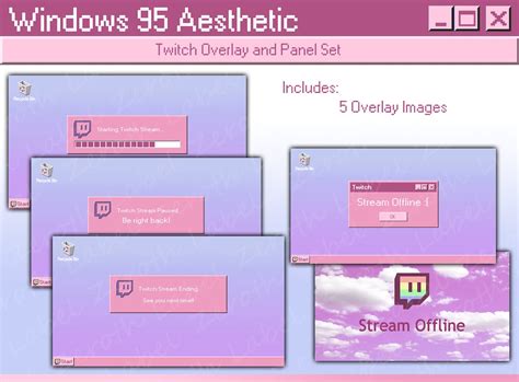 Pink Windows 95 Retro Twitch Overlay Starter Pack Animated Etsy New