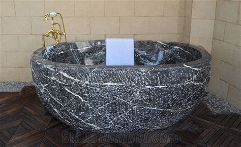 Black Granite Natural Stone Bathtub Freestanding Bathtub From China