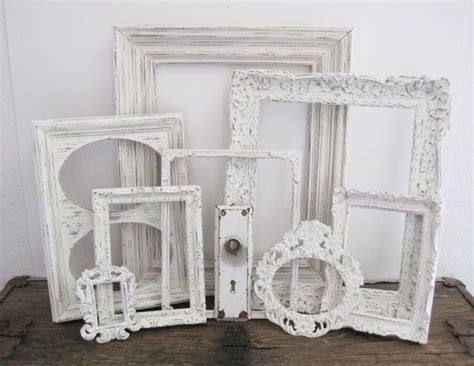 Cottage Decor White Picture Frame Set Of 8 Shabby Chic Rustic Wall
