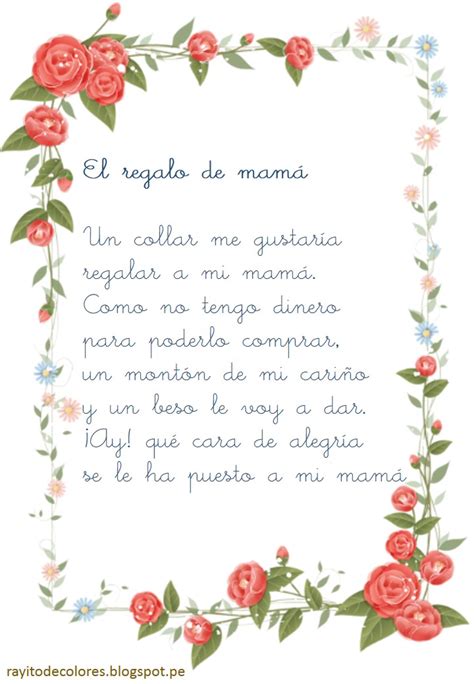 Rayito De Colores Poesías Para El Día De La Madre