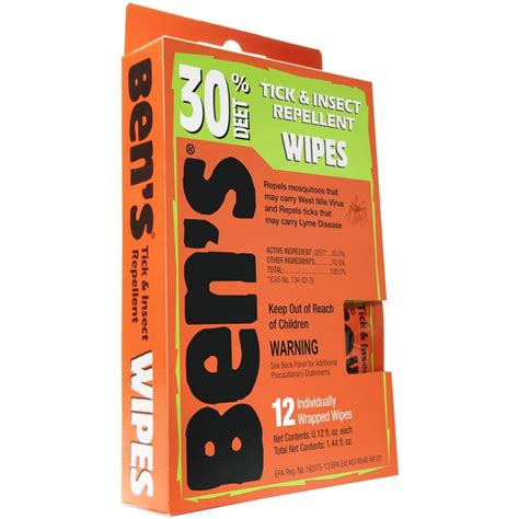 Ben S Tick Insect Repellent Wipes Box Co
