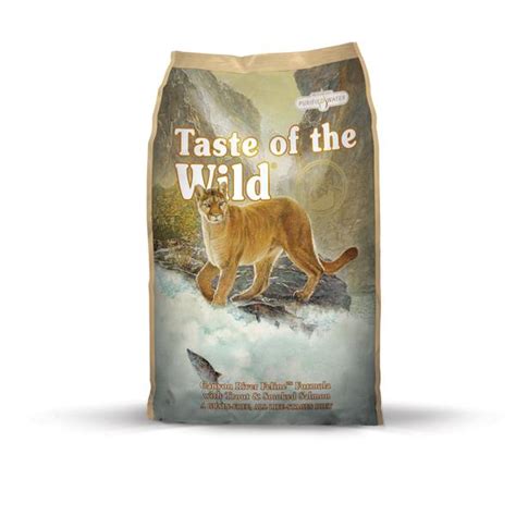 Optimal amino acid profile, high quality protein rich for lean, strong taste of the wild high prairie puppy food with roasted bison and roasted venison dry dog food; Taste of the Wild Canyon River Cat Food