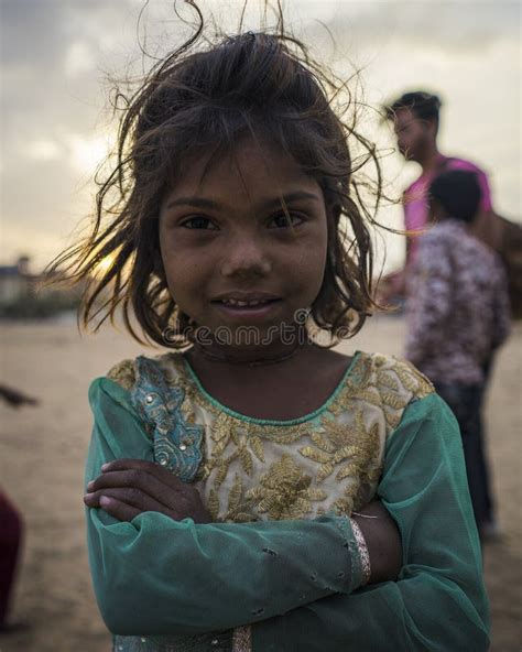 Portrait Of Young Poor Girl In India Editorial Stock Image Image Of