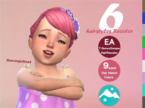Toddler Snowy Escape Hair Recolor Set By Jeisse197 At Tsr Sims 4 Updates