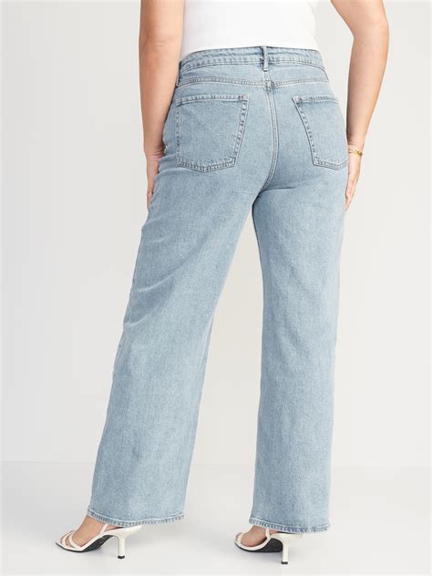 Extra High Waisted Sky Hi Wide Leg Jeans For Women Old Navy