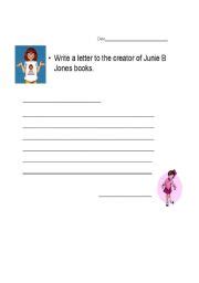 Jones, the world's funniest first. English worksheets: Junie B. Jones Letter