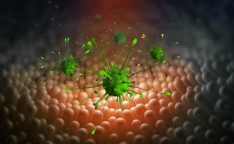Infection Indigestion Microbes Et Virus De L Intestin Dans Le Corps Murs Intestinaux Et
