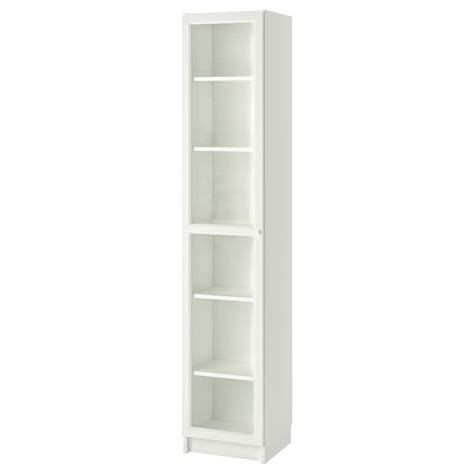 Billy Oxberg Bookcase With Glass Door Whiteglass 40x42x202 Cm Ikea