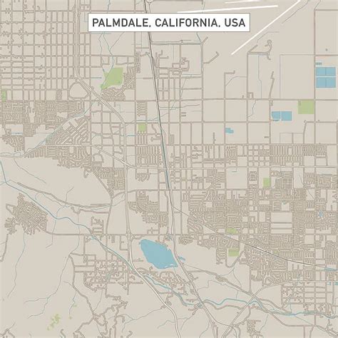 Palmdale California Us City Street Map Available As Framed Prints