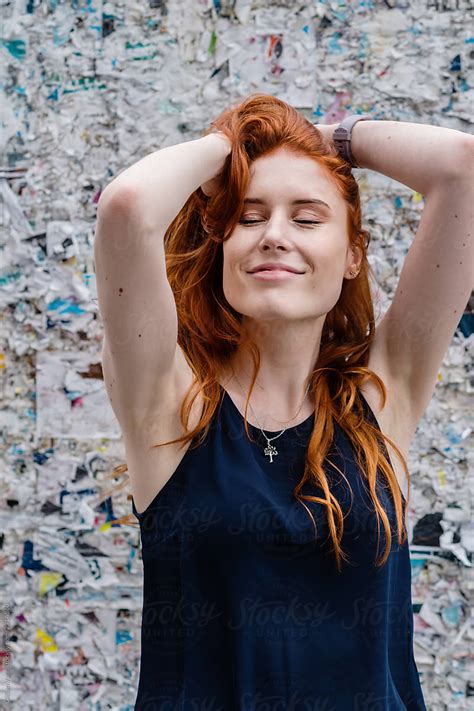 Carefree Redhead Woman By Gillian Vann