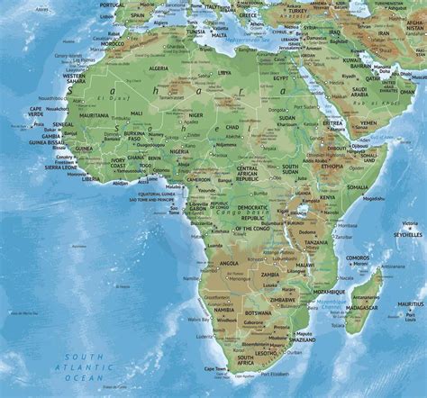 Vector Map Of Africa Continent Physical One Stop Map