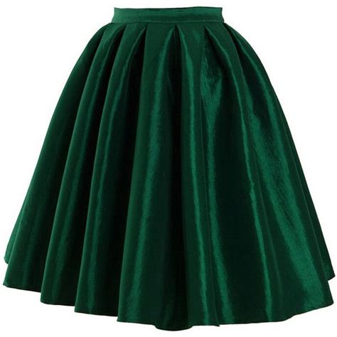 High Waist Vintage Pleated Green Skirt Green High Waisted Skirt Long