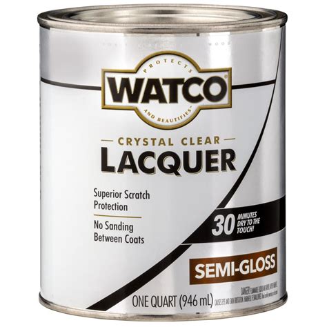 It's one of the most trusted brands in wood finishing. Watco 1 qt. Clear Semi-Gloss Lacquer Wood Finish-63141 ...