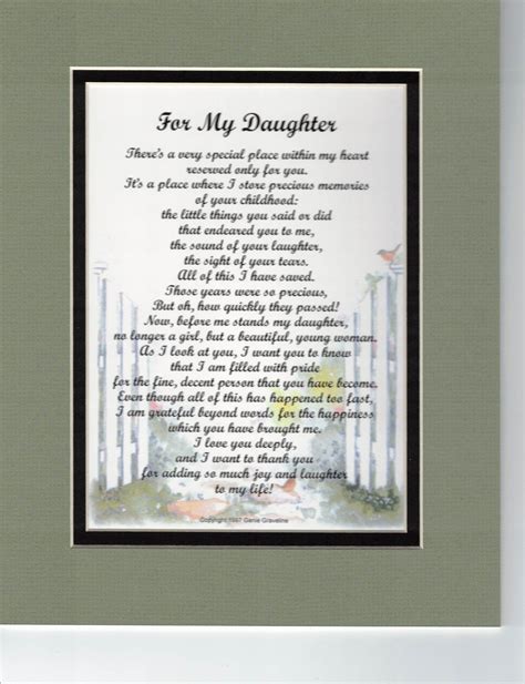 My Daughter Poem Daughter T Daughters Birthday Daughter Etsy In