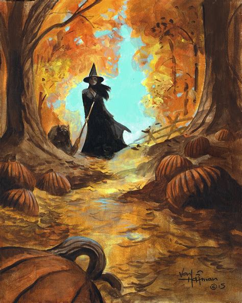 the witch walk 16x20 halloween pumpkin giant art print by etsy halloween canvas halloween