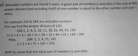 Solved Amicable Numbers Are Found In Pairs A Given Pair Of