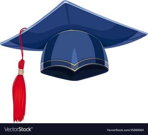 Blue Academicic Graduation Cap Royalty Free Vector Image