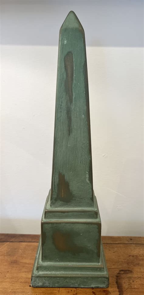 Pair Of Green Plaster Obelisks The Paradise Antiques
