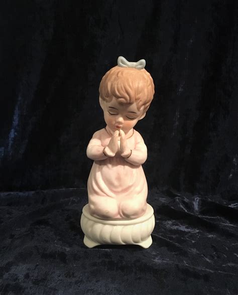 Antique Ceramic Praying Little Girl Night Light Etsy