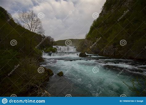 Waterfall Strbacki Buk On Una River In Bosnia Stock Photo Image Of