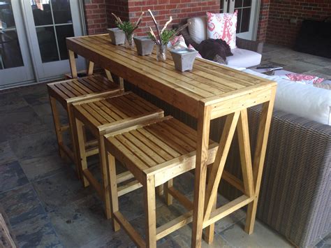 Outdoor Console Bar Table And Stools Inspired By Ballard Designs