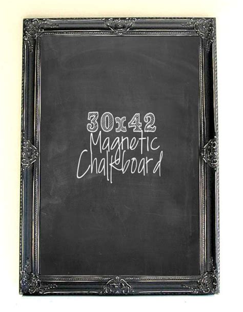 Large Magnetic Chalkboard Distressed Black Board Wood Framed