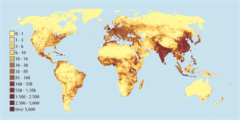 World Population Density Chart