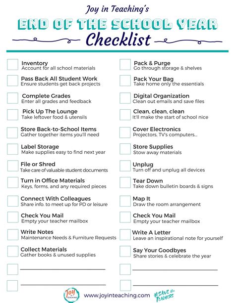 8 Tips For Surviving The End Of The School Year Free Printable Checklist