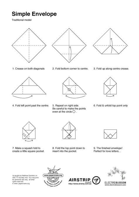 Origami Envelopes Instructions Origami