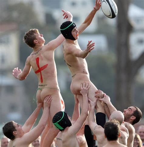 England And New Zealand Amateur Rugby Players Naked Match