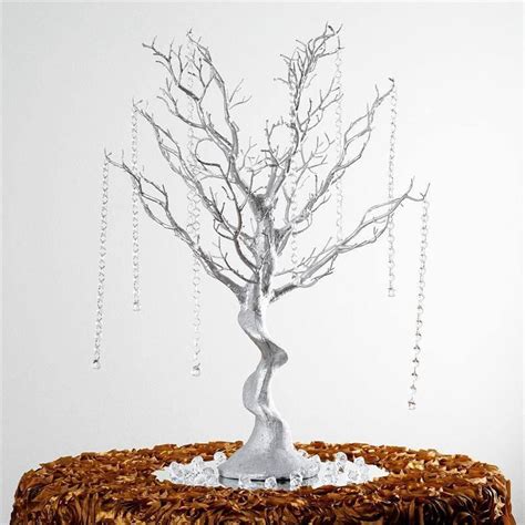 Buy Metallic Silver Manzanita Centerpiece Tree Pcs Acrylic Chains Pack Of Manzanita