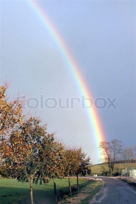 View Of Beautiful Scene Of Rainbow Stock Photo Colourbox