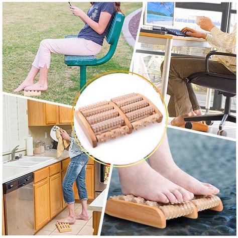 Buy Premify Dual Foot Massager Roller With No Slip Design Wooden