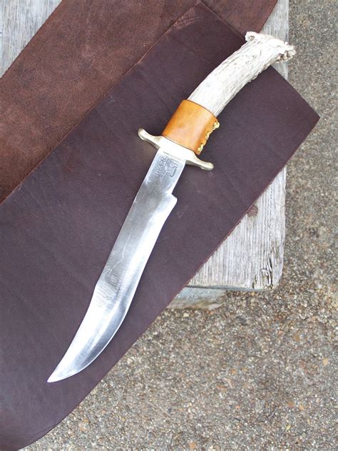 Long Hunter Hand Forged Knife Handmade Leather