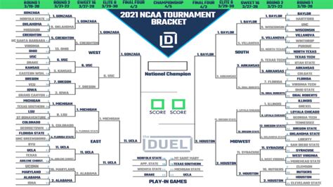Updated March Madness Bracket For Final Four Printable Ncaa Tournament