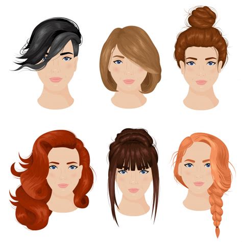 New users enjoy 60% off. Free Vector | Women hairstyle ideas 6 icons collection